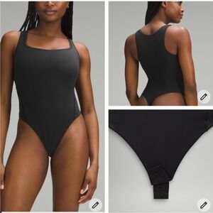 Lululemon Wundermost Ultra-Soft Square Neck Sleeveless Bodysuit Black XL NWT